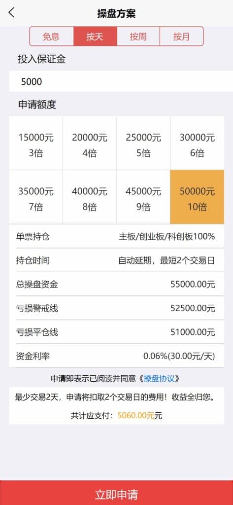 联富股票配资交易平台源码/投资理财系统/免息按日周月等多种玩法/涨停合约/VIP模式