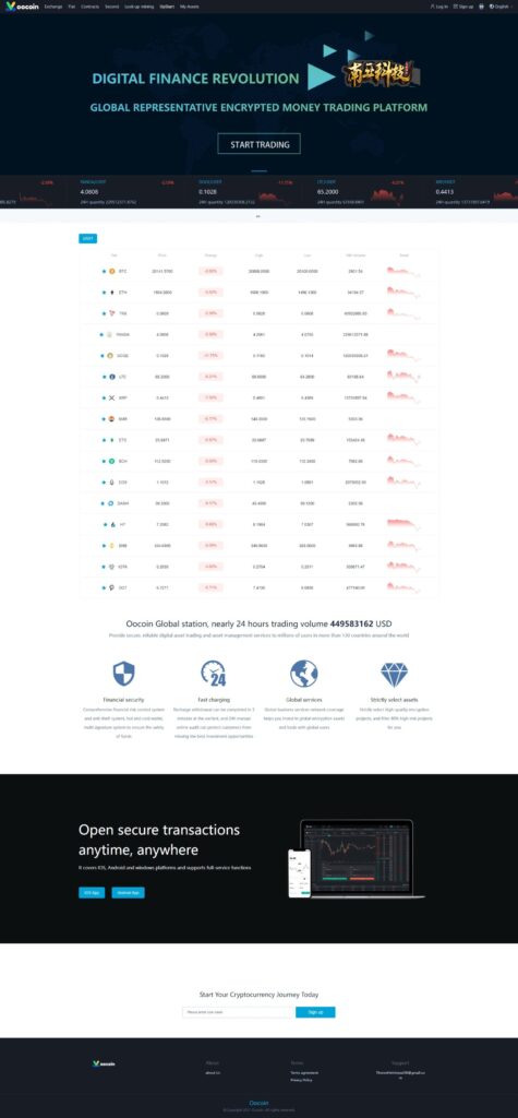 OOCOIN多语言交易所源码/币币秒合约/锁仓质押/IEO认购/机器人