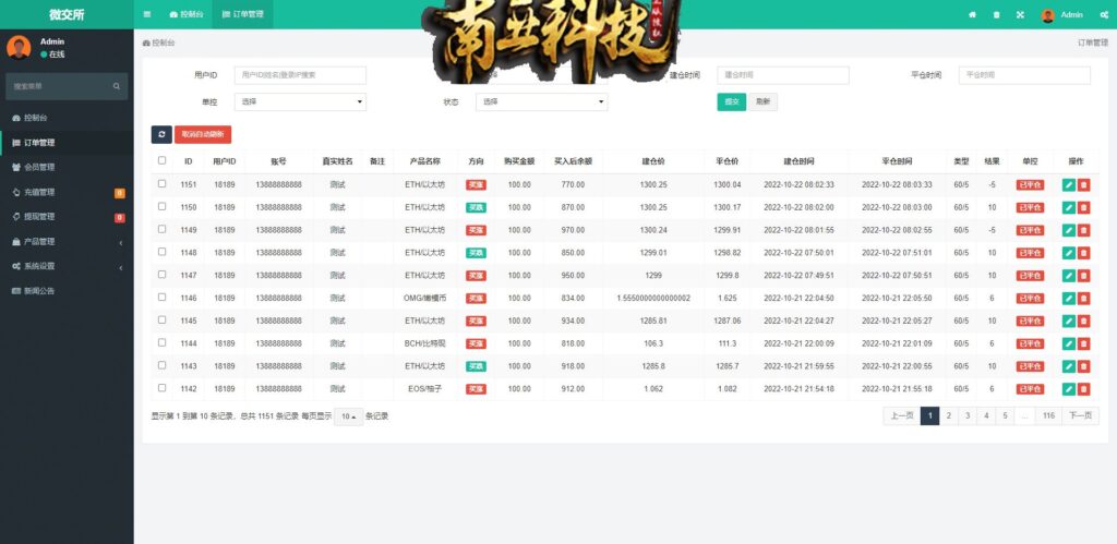 微交所双语言外汇源码/微盘系统/仿交易所/USDT支付/fastadmin